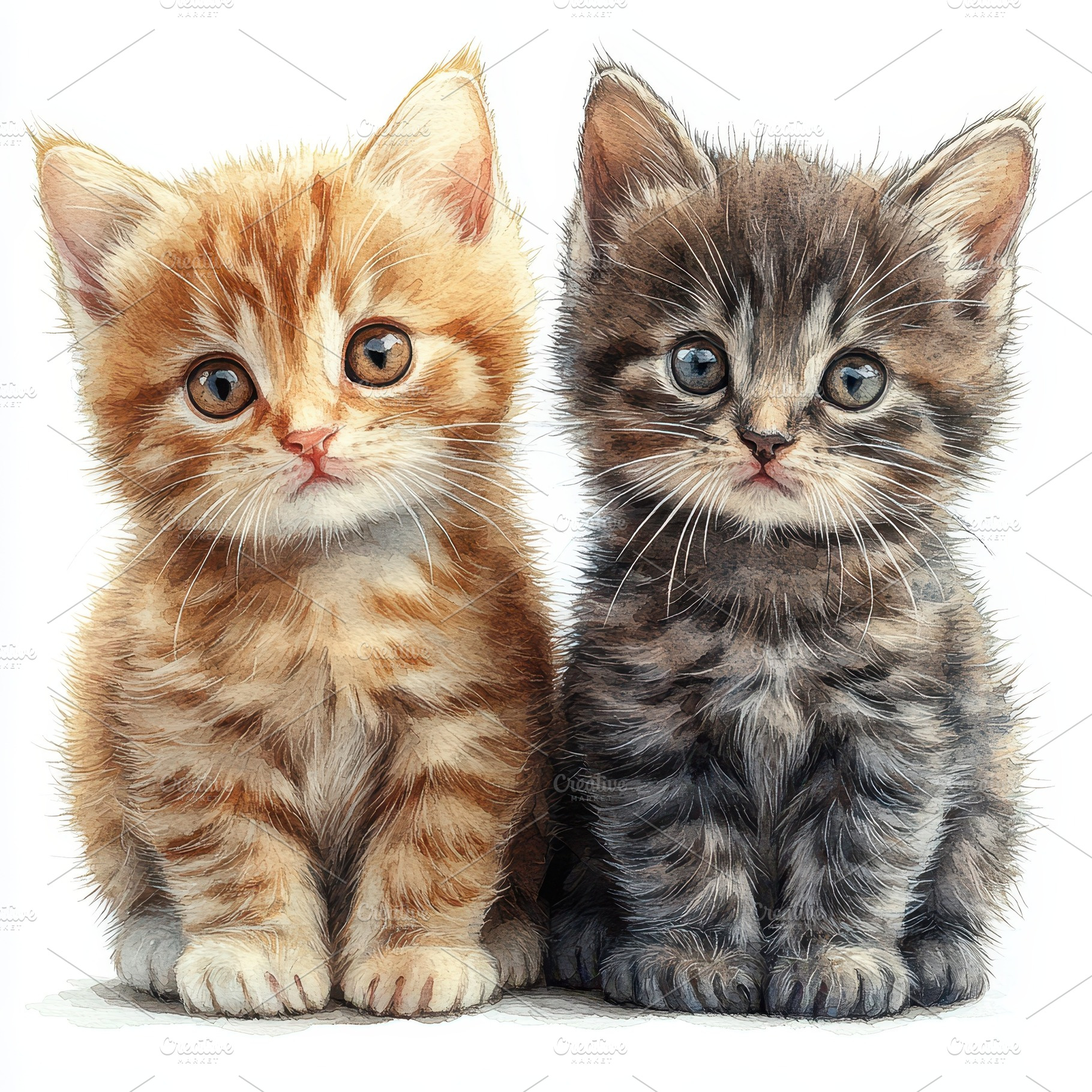 Two adorable kittens side by side or, an Animal Photo by Pixeness Studio