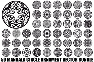 Mandala Circle Ornament Vector Bundl, an Illustration by Gaye Art