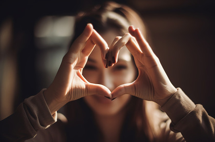 hands in the shape of heart, a Person Photo by Virgo Studio