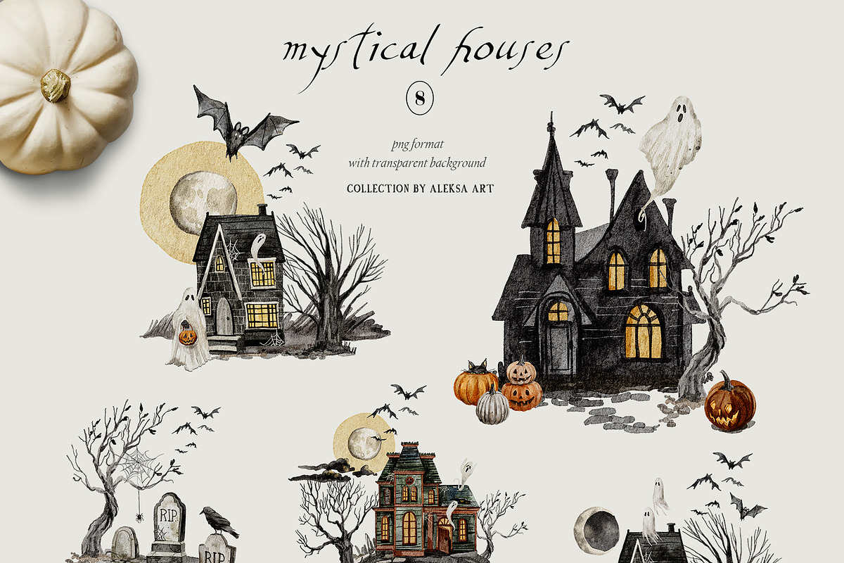 Halloween - Spoky Collection, a Seasonal Illustration by AleksaArt (Photo 11 of 14)