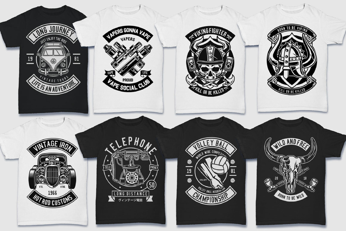 200 Vector Tshirt Designs ( B/W ), an Education Illustration by roach_graphic (Photo 26 of 27)