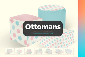 Ottomans & Poufs 7xMock-up