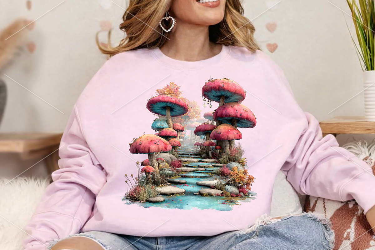 Whimsical Mushroom Pathways Clipart, a Seasonal Illustration by Canvas Craft (Photo 4 of 7)