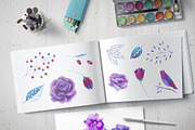 Watercolor violet collection, a Texture Illustration by katerina_korf (Thumbnail 2 of 4)