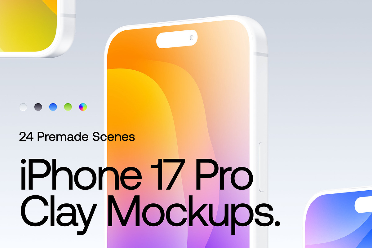 iPhone 17 Pro Clay - 24 Mockups, an iPhone Mockup by Asylab (Photo 40 of 61)