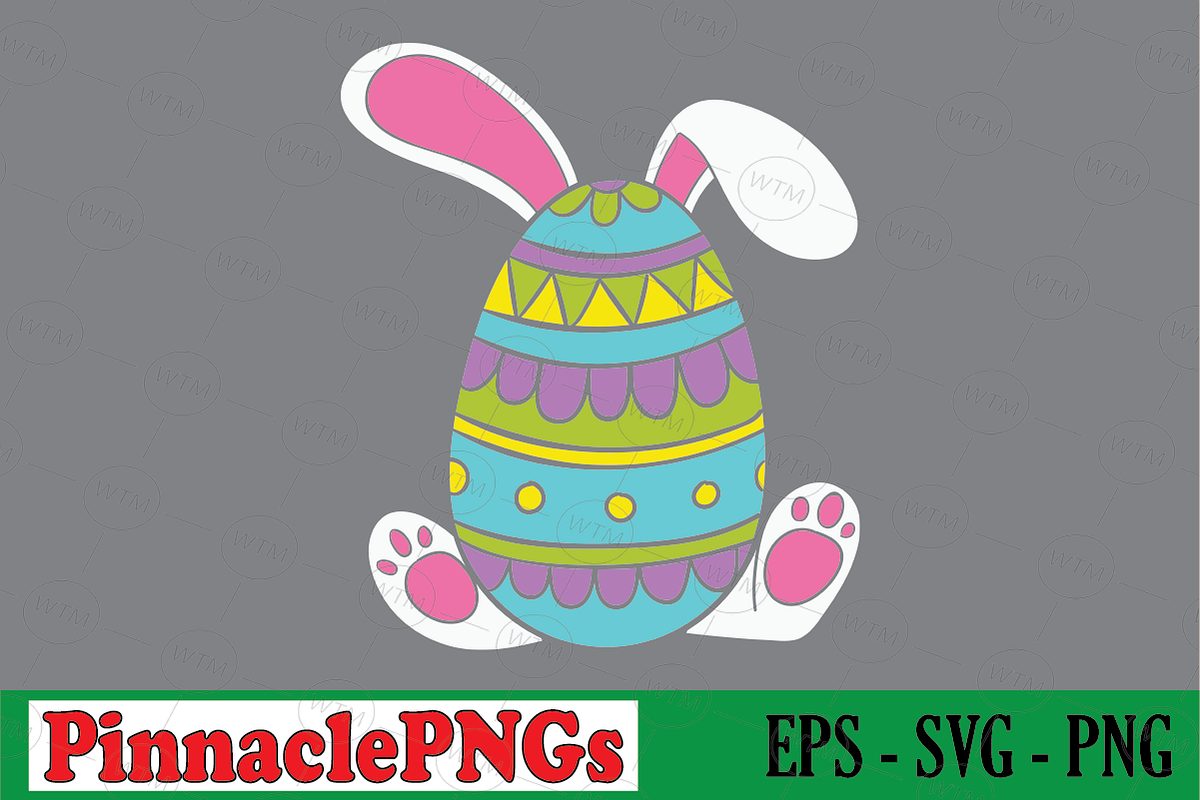 Easter egg wearing Bunny Ears, a Seasonal Illustration by Pinnacle PNGs (Photo 1 of 2)