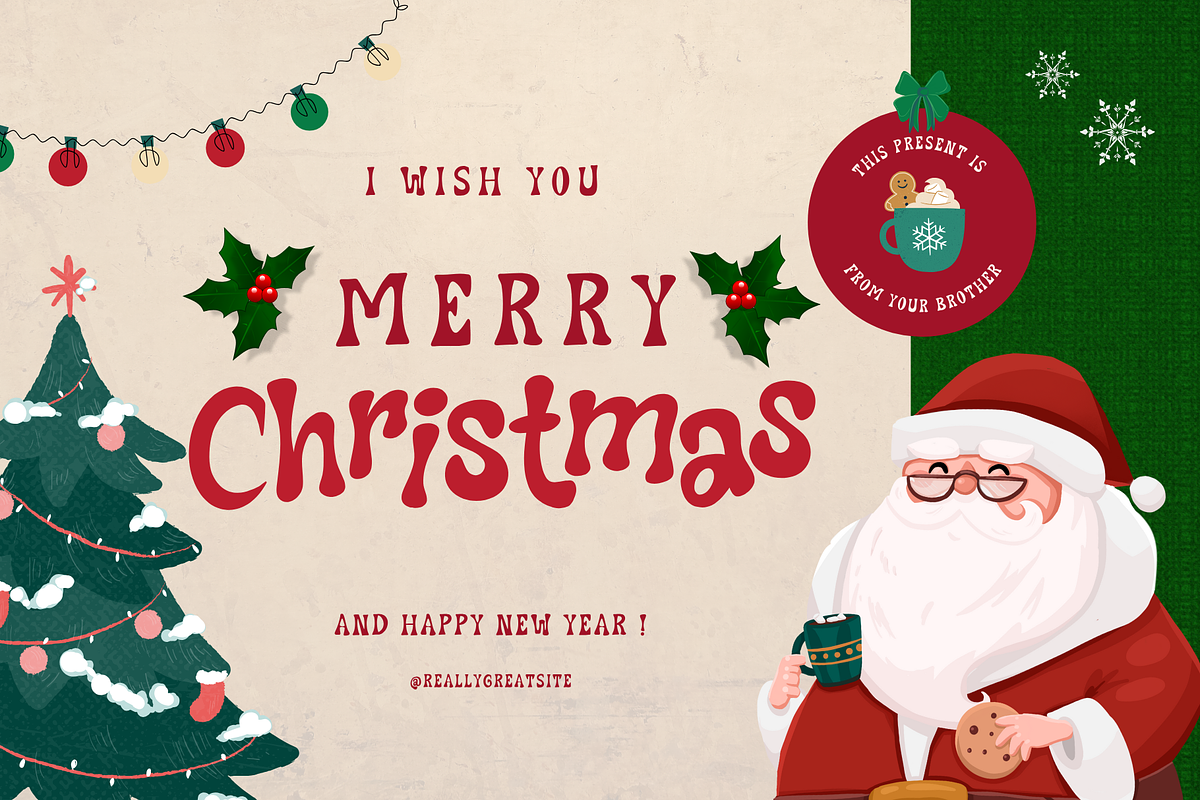 Jolly Christmas is a Christmas font, a Sans Serif Font by Brown Cupple (Photo 4 of 11)