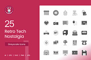 25 Retro Tech Nostalgia Icons, a Solid Icon by IconBunny (Thumbnail 1 of 2)