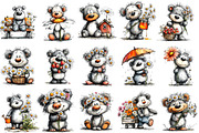 Whimsical Daisy Teddy Bear Clipart, a Seasonal Illustration by OK Design (Thumbnail 3 of 6)