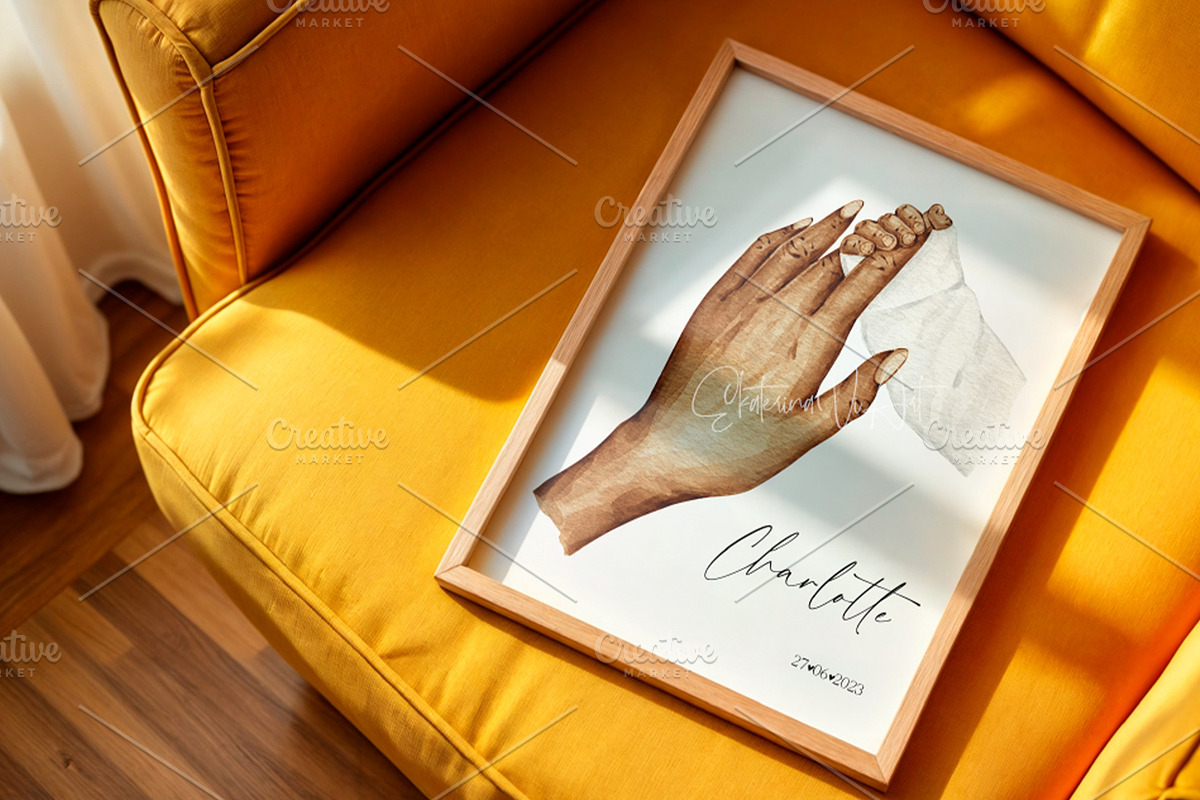 Mother and Newborn | Holding Hands, an Illustration by EkaterinaViArt (Photo 5 of 5)
