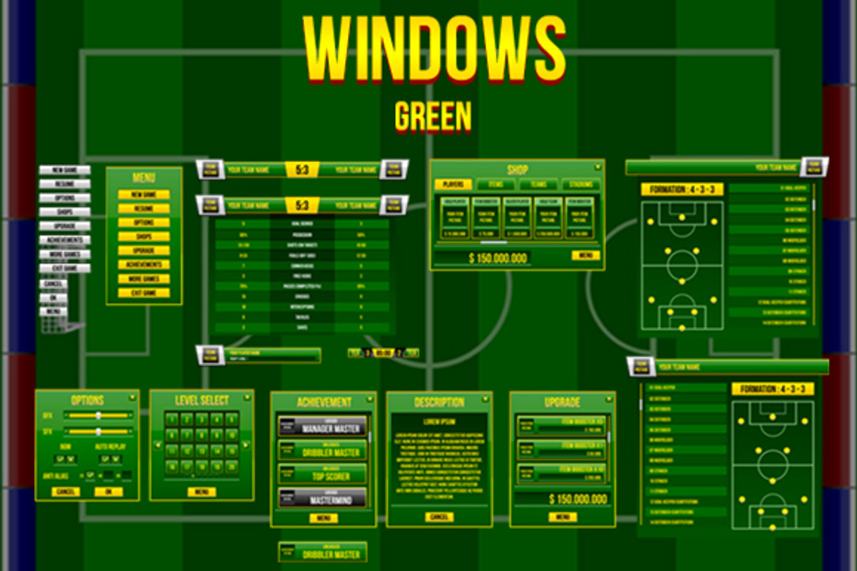 Soccer Game GUI Pack, an Illustration by erkoudesign (Photo 4 of 14)