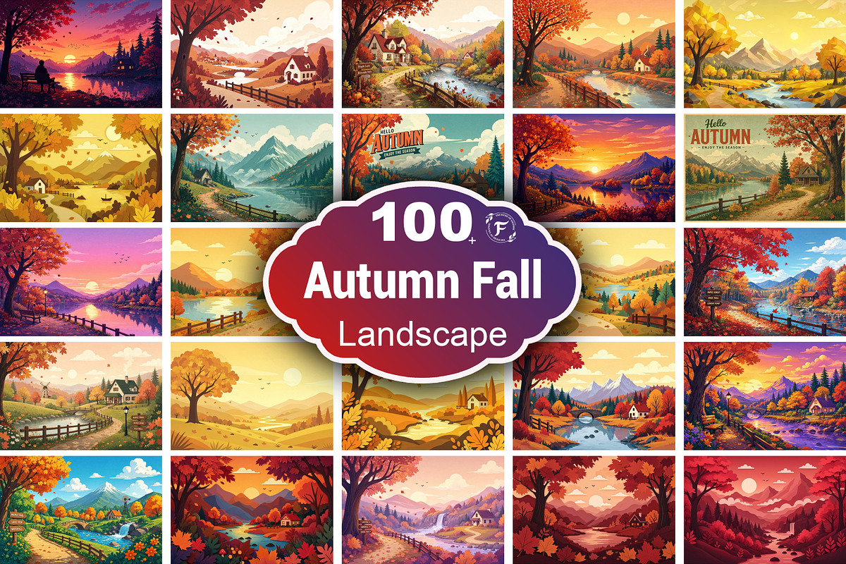 Autumn Fall Landscape Wallpaper, a Wallpaper Graphic by Forhadx5 (Photo 1 of 9)