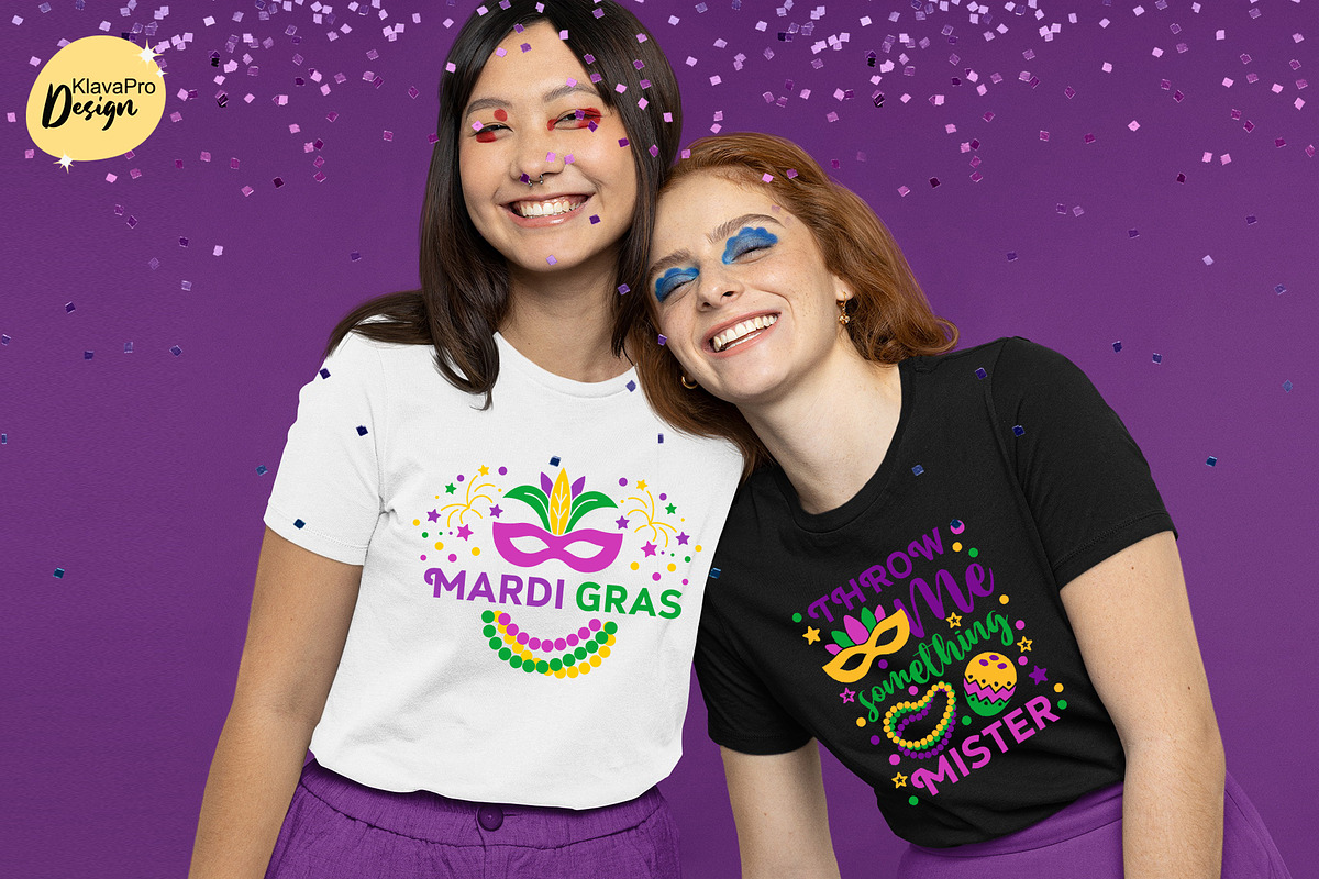 Mardi Gras Lettering & Illustration, a Seasonal Illustration by KlavaProDesign (Photo 5 of 5)