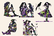 QUIRKY PATCHWORK GIRLS CLIPART, a Person Illustration by Daring Digies (Thumbnail 3 of 6)