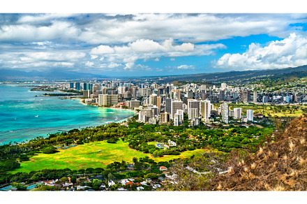 View of Waikiki in Honolulu city, a Nature Photo by Leonid Andronov