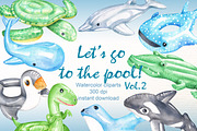 Pool float clipart, an Illustration by Sweet sweet design (Thumbnail 1 of 4)