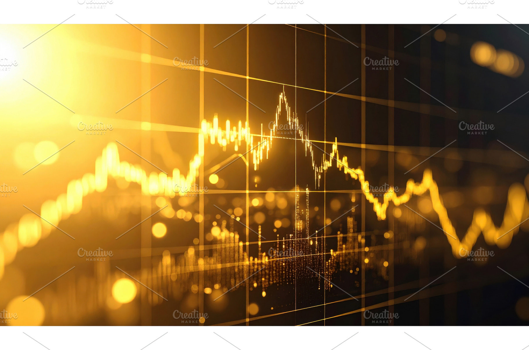 Golden financial chart depicting, a Business Photo by Igor Tichonow