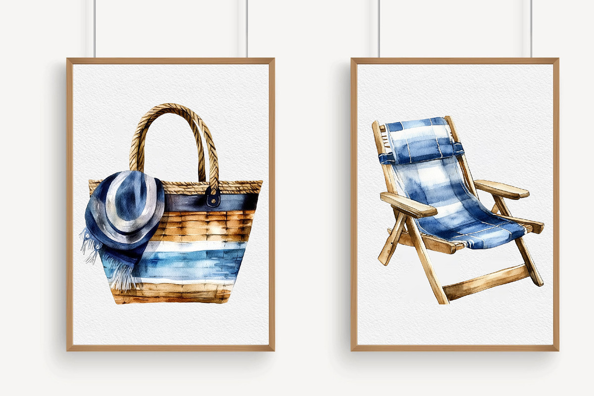 Watercolor Beach Clipart, an Illustration by Libby Wishes (Photo 4 of 9)