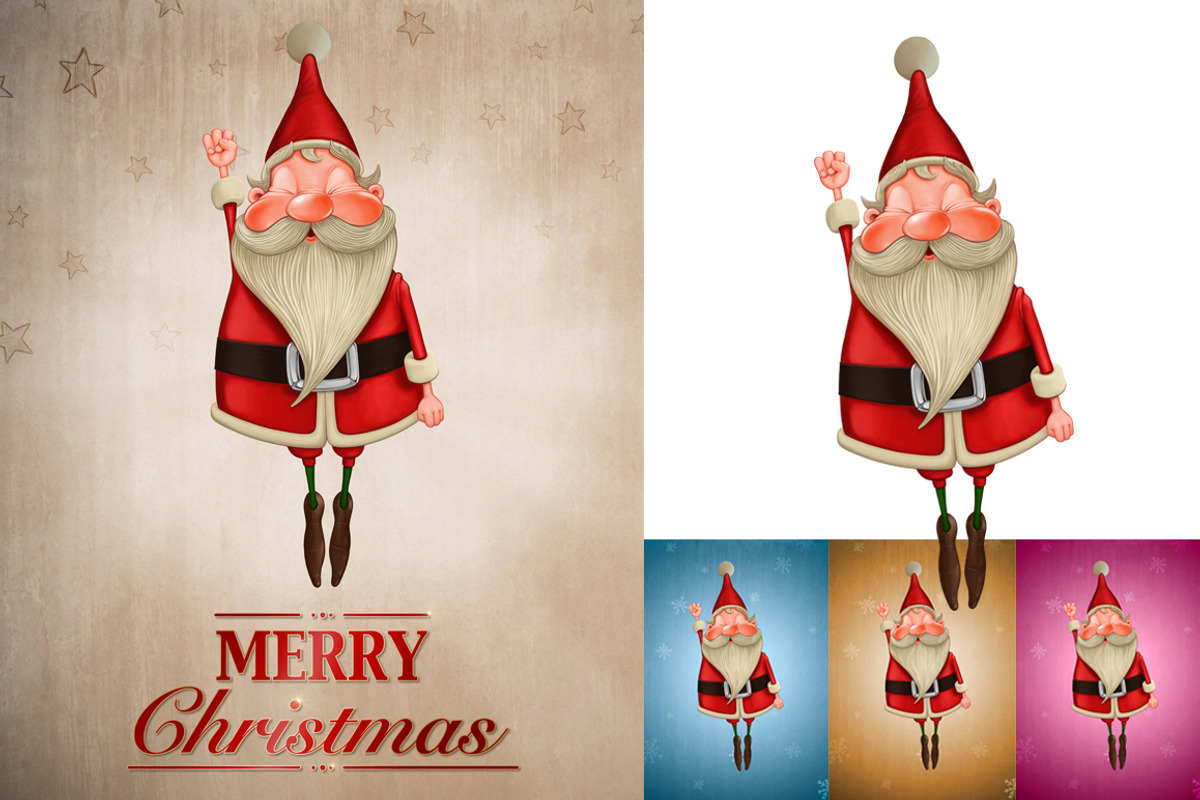 Santa Claus flies greeting card, an Illustration by Giordano Aita Graphics