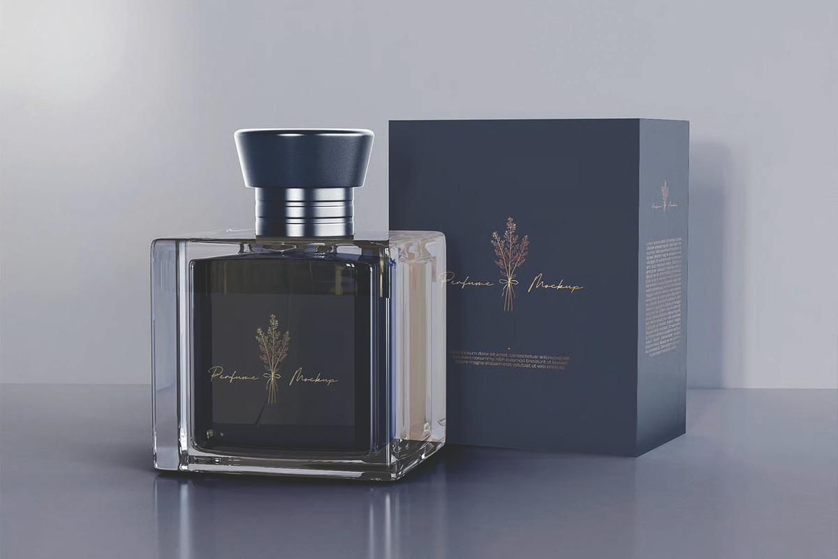 Perfume with Packaging Mockup, a Packaging Mockup by skybluecreative (Photo 3 of 3)
