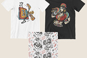 Hip hop old school tattoo, a Background Graphic by intueri (Thumbnail 4 of 7)