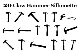 20 Claw Hammer Silhouette Icons, an Icon by musafir_fashion