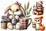 Fall Coffee Animals Clipart, an Illustration by DreamPrint404 (Thumbnail 5 of 5)