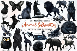 Animal Silhouettes Clipart, an Illustration by Designworld