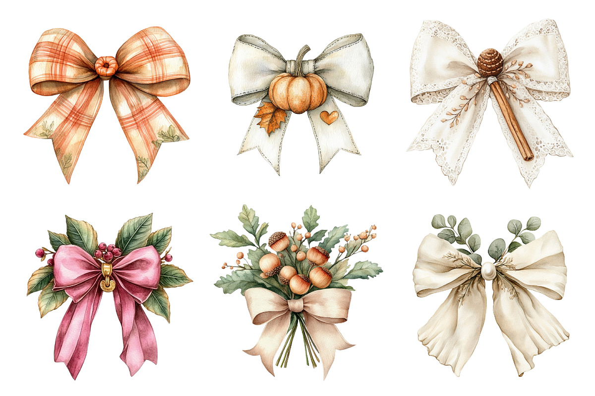 Autumn Coquette Bows Clipart, an Illustration by Daily.Designs (Photo 4 of 5)