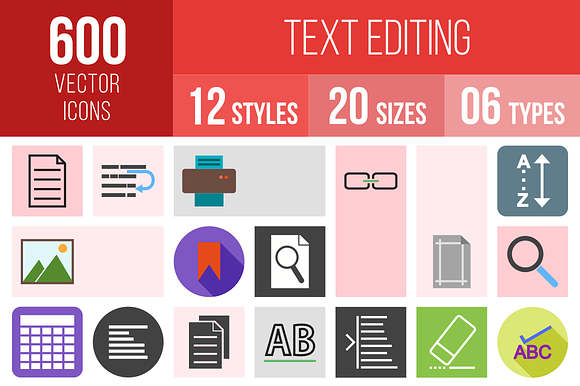 600 Text Editing Icons