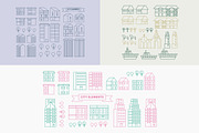Linear City Infographic Elements., an Outline Icon by bum katrin (Thumbnail 3 of 4)