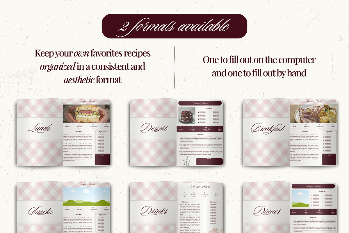 Printable family cookbook template, a Social Media Template by PixelBloomClub (Photo 4 of 8)