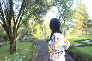 Hijab Women Looking Back