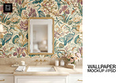 Luxury Bathroom Wallpaper Mockup PSD, a Household Mockup by 1001 mockups (Thumbnail 1 of 11)