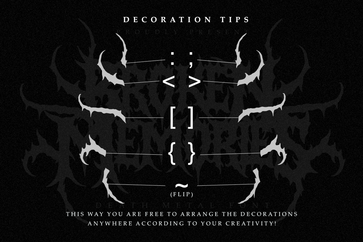 Broken Memories | Brutal Death Metal, a Symbol Font by Masyafi Studio (Photo 3 of 8)