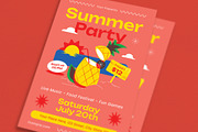 Red and Yellow Summer Party Flyer, a Flyer Template by VectorVactory (Thumbnail 3 of 3)
