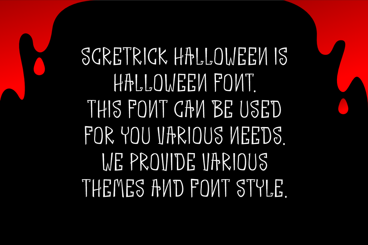 Scretrick Halloween Font, a Sans Serif Font by Iqsiart Studio (Photo 4 of 6)