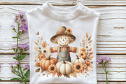 Autumn Fall Scarecrow Clipart, an Illustration by CraftArtStudio (Thumbnail 3 of 6)