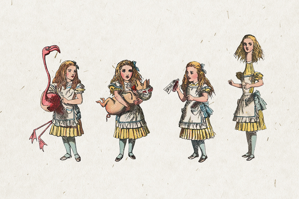 Vintage Alice in Wonderland Clip Art, a Person Illustration by Patterns for Dessert (Photo 2 of 6)