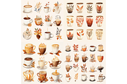 Prompt Watercolor Coffee Clipart, a Decorative Illustration by Creative design (Thumbnail 7 of 7)