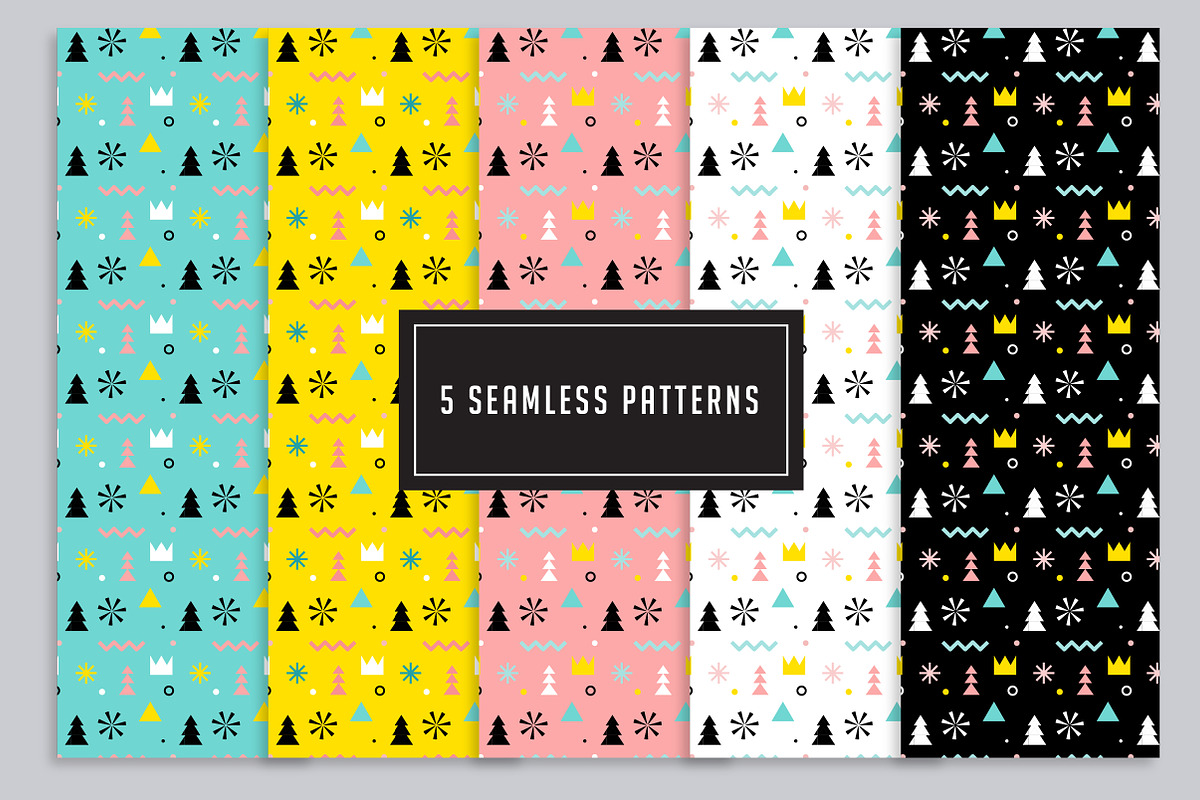 Geometric Christmas graphic set, an Illustration by Marish (Photo 7 of 8)