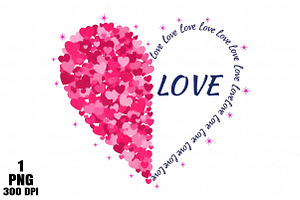 Falling Hearts LOVE PNG, an Illustration by Daily.Designs
