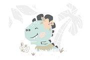 Dinosaurs on the beach. Kids vector, an Animal Illustration by MeadowFox (Thumbnail 10 of 10)