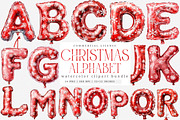 Watercolor Christmas Alphabet PNG, an Illustration by SinaCreation (Thumbnail 1 of 7)