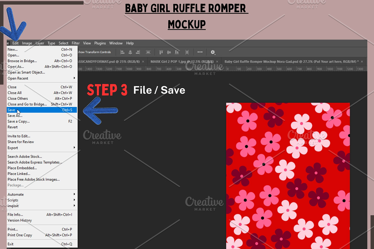 Baby Girl Ruffle Romper Mockup, a Shirt Mockup by Nora Gad (Photo 4 of 21)