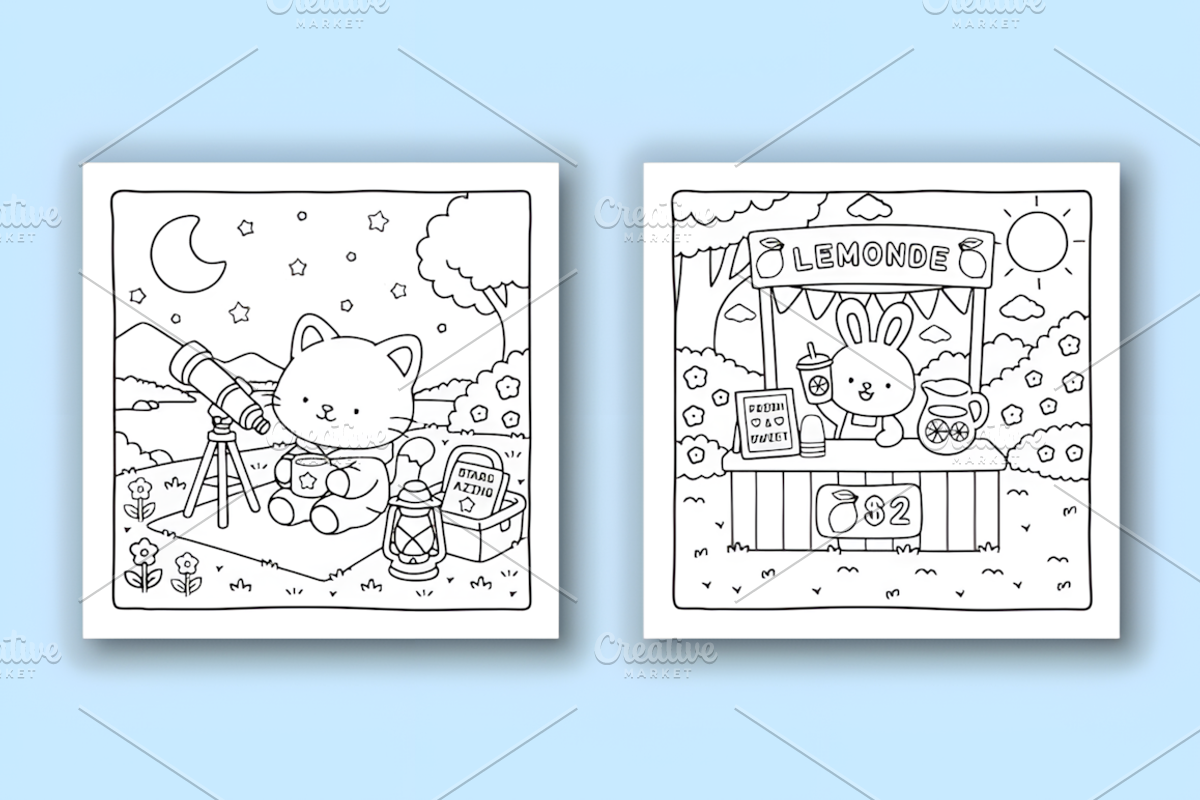 Summer Cuties Cozy Coloring Pages, an Animal Illustration by Design Station (Photo 3 of 4)