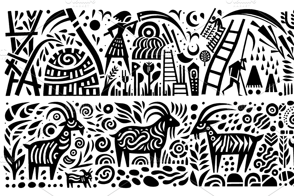Vintage Livestock Folk Art, a Decorative Illustration by devastd (Photo 25 of 28)