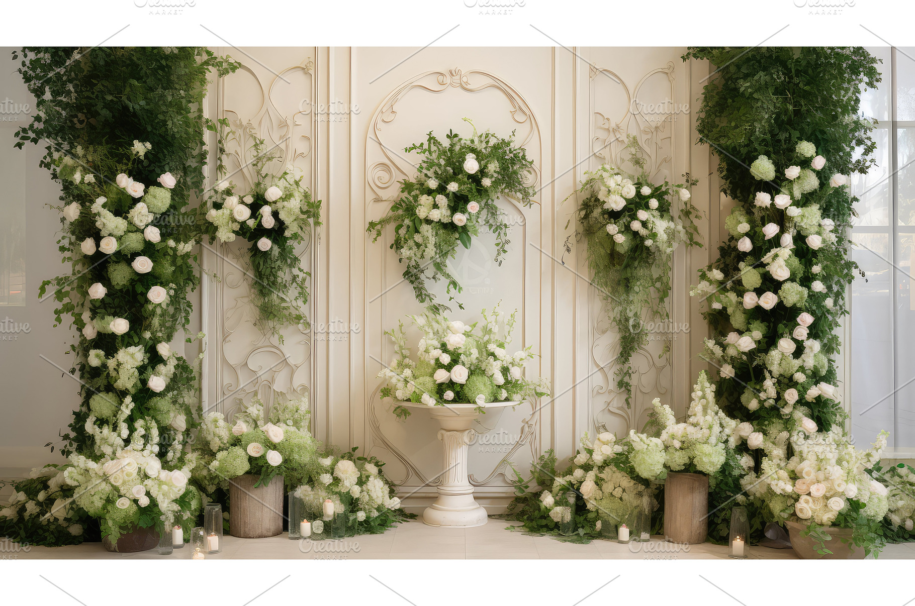 ceremony topiary wall ai generated, a Nature Photo by pikepicture