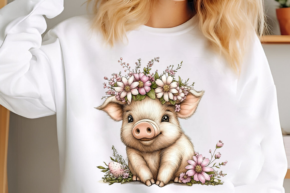 Watercolor Easter Pig Clipart, an Animal Illustration by designcity5 (Photo 4 of 5)