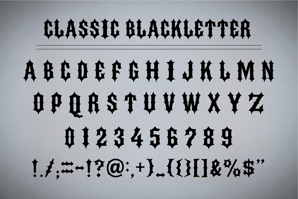 Classic Blackletter, a Blackletter Font by Aura Typeface (Photo 2 of 6)